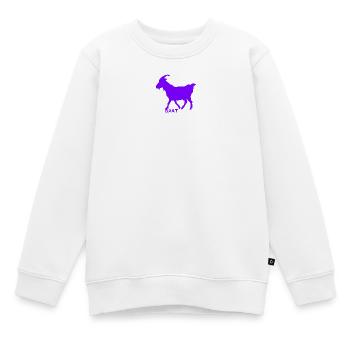 G.O.A.T. Ziege lila - Kinder Premium Organic Sweatshirt - Weiß - Vorne - AI Model Kid Male (0cm)