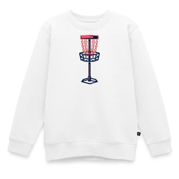 Disc Golf Basket Disc Disc Target - Sweat Premium enfant bio - blanc - Devant - AI Model Kid Male (0cm)