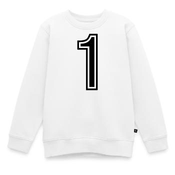 1 Zahl symbol - Kinder Premium Organic Sweatshirt - Weiß - Vorne - AI Model Kid Male (0cm)
