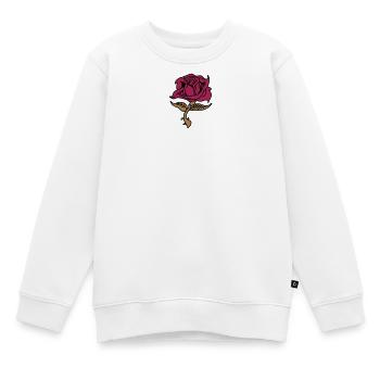Rose (fleur) - Sweat Premium enfant bio - blanc - Devant - AI Model Kid Male (0cm)