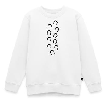 Empreintes en fer à cheval - Sweat Premium enfant bio - blanc - Devant - AI Model Kid Male (0cm)