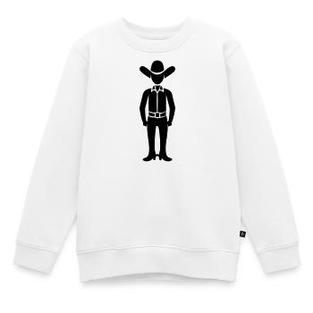 Cowboy - Kinder Premium Organic Sweatshirt - Weiß - Vorne - AI Model Kid Male (0cm)
