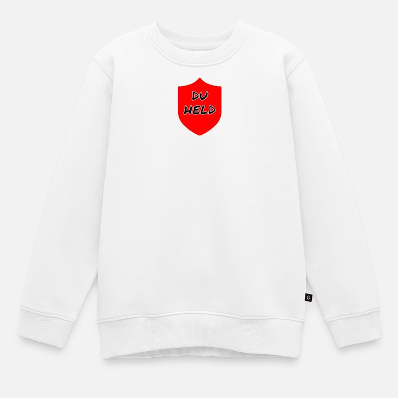 Du Held Schild - Kinder Premium Organic Sweatshirt - Weiß