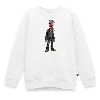 Urbaner Clown im Lederlook - Kinder Premium Organic Sweatshirt - Weiß - Vorne - AI Model Kid Male (0cm)