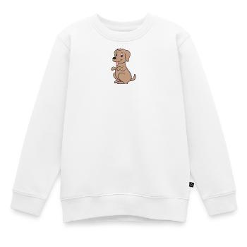 Hund Hunde - Kinder Premium Organic Sweatshirt - Weiß - Vorne - AI Model Kid Male (0cm)