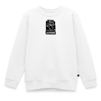 Bitte lächeln | Alte Kamera | Fotografen - Kinder Premium Organic Sweatshirt - Weiß - Vorne - AI Model Kid Male (0cm)