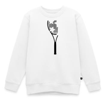Tennis racket - Kids Premium Organic Sweatshirt - white - Front - AI Model Kid Male (0cm)
