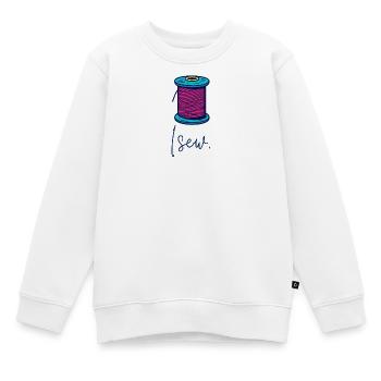 Sewing thread art motif - Kids Premium Organic Sweatshirt - white - Front - AI Model Kid Male (0cm)