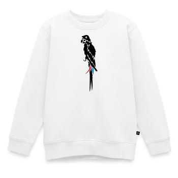 Piraten Papagei mit Augenklappe,Haken und - Kinder Premium Organic Sweatshirt - Weiß - Vorne - AI Model Kid Male (0cm)