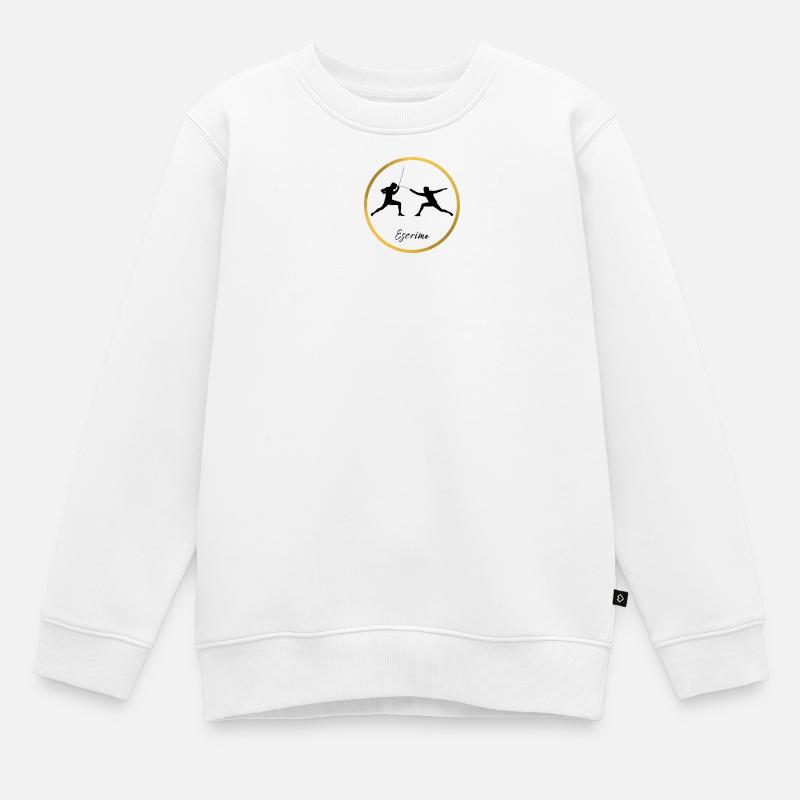 Fechten - Kinder Premium Organic Sweatshirt - Weiß