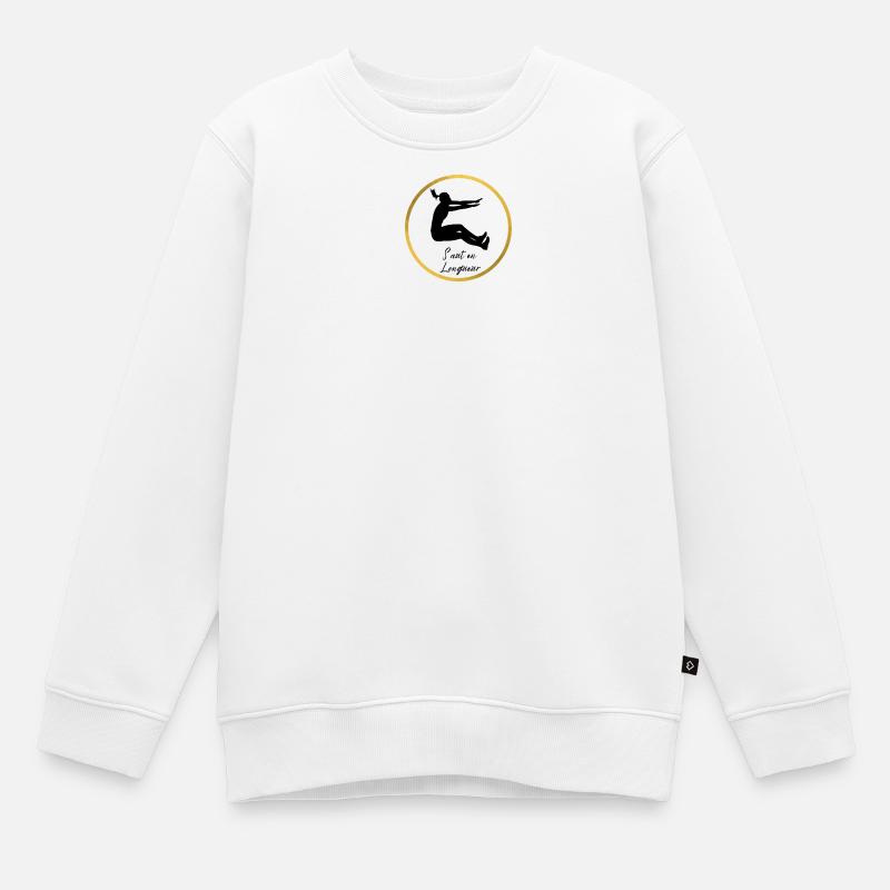 Weitsprung. - Kinder Premium Organic Sweatshirt - Weiß