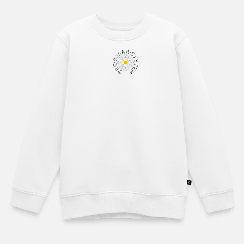 Le système solaire (noir) - Sweat Premium enfant bio - blanc