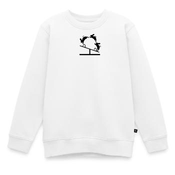 OSTERHASEN SPRINGEN HASEN SCHAUKEL - Kinder Premium Organic Sweatshirt - Weiß - Vorne - AI Model Kid Male (0cm)