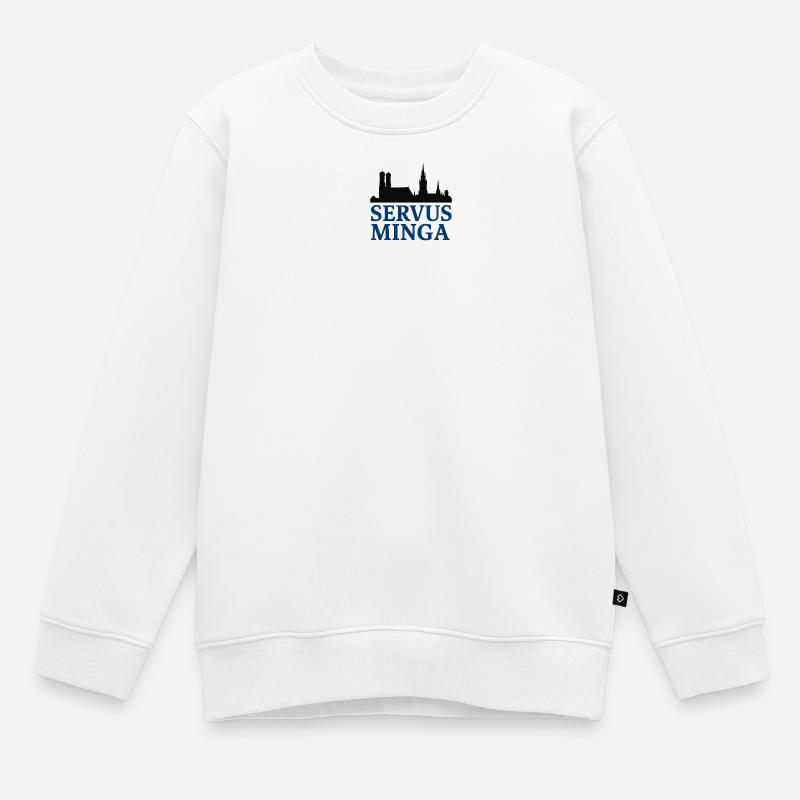 Servus Minga Silhouette Design - Kinder Premium Organic Sweatshirt - Weiß