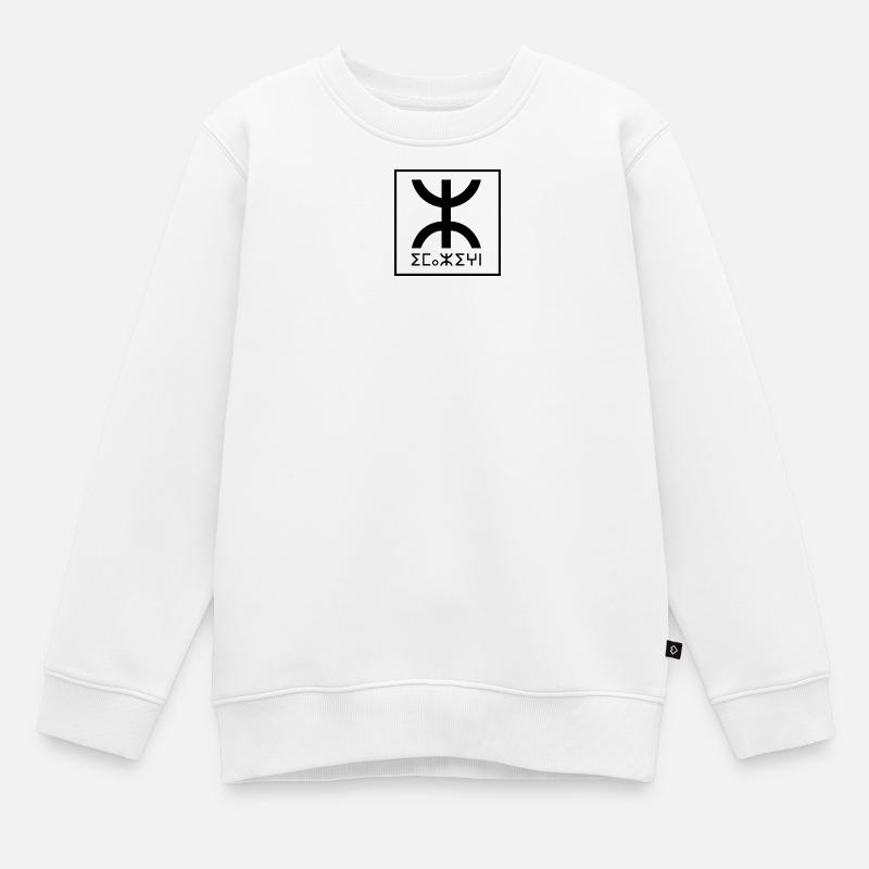 Amazigh Black Force - Sweat Premium enfant bio - blanc