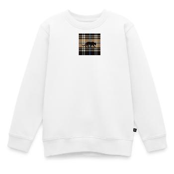 Motif à carreaux exclusif VisionWear – Modern Street - Sweat Premium enfant bio - blanc - Devant - AI Model Kid Male (0cm)