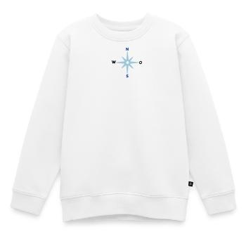 Kompass Himmelsrichtungen Sternkompass maritim - Kinder Premium Organic Sweatshirt - Weiß - Vorne - AI Model Kid Male (0cm)