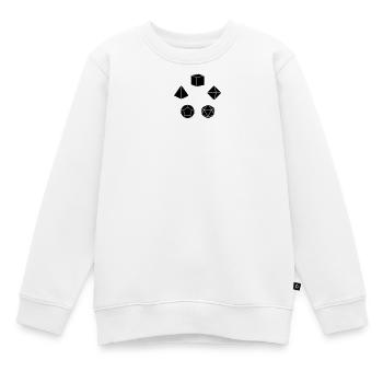 Ensemble de dés Stylo et Feuille - Sweat Premium enfant bio - blanc - Devant - AI Model Kid Male (0cm)