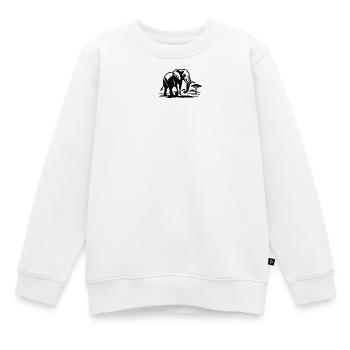 Savannen Elefant Silhouette - Kinder Premium Organic Sweatshirt - Weiß - Vorne - AI Model Kid Male (0cm)