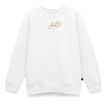 BEGRÜßUNG GRUß HALLO - Kinder Premium Organic Sweatshirt - Weiß - Vorne - AI Model Kid Male (0cm)