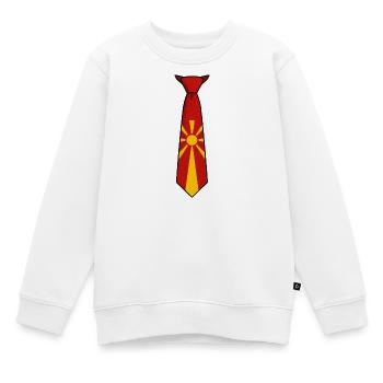 Macedonia Tie – Flaggendesign - Kinder Premium Organic Sweatshirt - Weiß - Vorne - AI Model Kid Male (0cm)