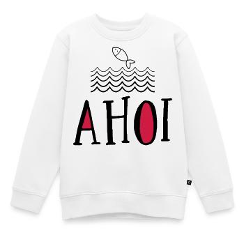 Ahoi - Kinder Premium Organic Sweatshirt - Weiß - Vorne - AI Model Kid Male (0cm)