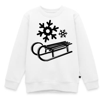 Schnee Schlitten Eiskristalle Schneeflocken Winter - Kinder Premium Organic Sweatshirt - Weiß - Vorne - AI Model Kid Male (0cm)