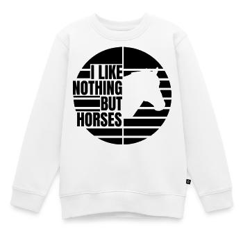 I Like Horses - Kinder Premium Organic Sweatshirt - Weiß - Vorne - AI Model Kid Male (0cm)