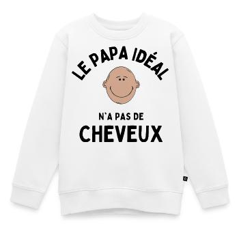 Der ideale Vater hat keine Haare - Kinder Premium Organic Sweatshirt - Weiß - Vorne - AI Model Kid Male (0cm)