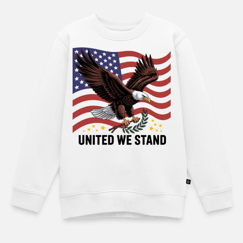 Aigle et drapeau - Sweat Premium enfant bio - blanc