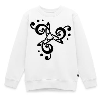 Musikalische Note in Triskelion - Kinder Premium Organic Sweatshirt - Weiß - Vorne - AI Model Kid Male (0cm)