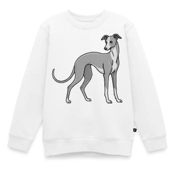 Lévrier italien - Sweat Premium enfant bio - blanc - Devant - AI Model Kid Male (0cm)