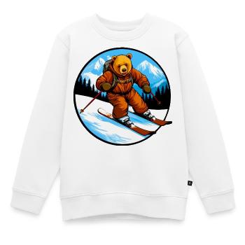 Ski Bear - Sweat Premium enfant bio - blanc - Devant - AI Model Kid Male (0cm)