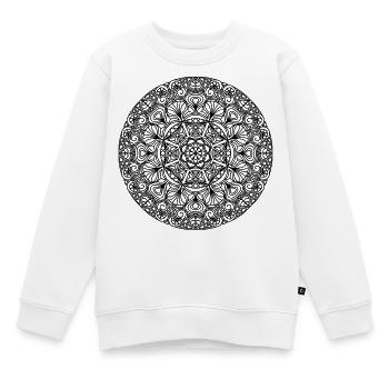 Jugendstil Mandala schwarz-weiß - Kinder Premium Organic Sweatshirt - Weiß - Vorne - AI Model Kid Male (0cm)