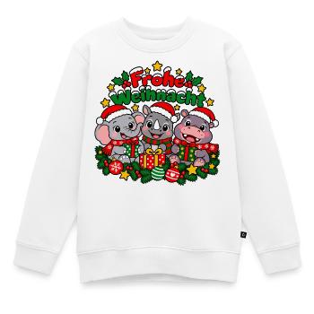 Weihnachts Wildtiere - Kinder Premium Organic Sweatshirt - Weiß - Vorne - AI Model Kid Male (0cm)
