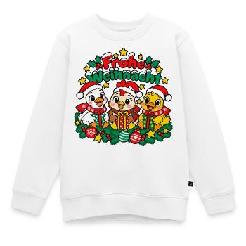 Gans Huhn Ente - Kinder Premium Organic Sweatshirt - Weiß - Vorne - AI Model Kid Male (0cm)