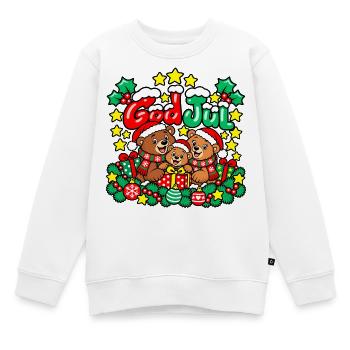 Fröhliche Weihnachten, liebe Bärenfamilie! - Kinder Premium Organic Sweatshirt - Weiß - Vorne - AI Model Kid Male (0cm)