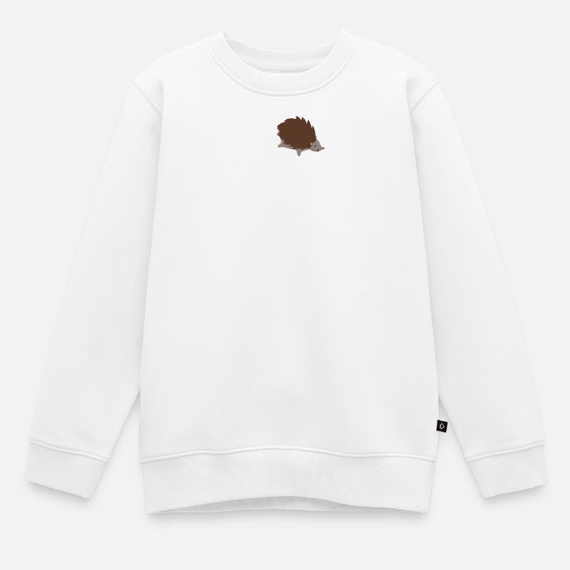 Igel bestickt - Kinder Premium Organic Sweatshirt - Weiß