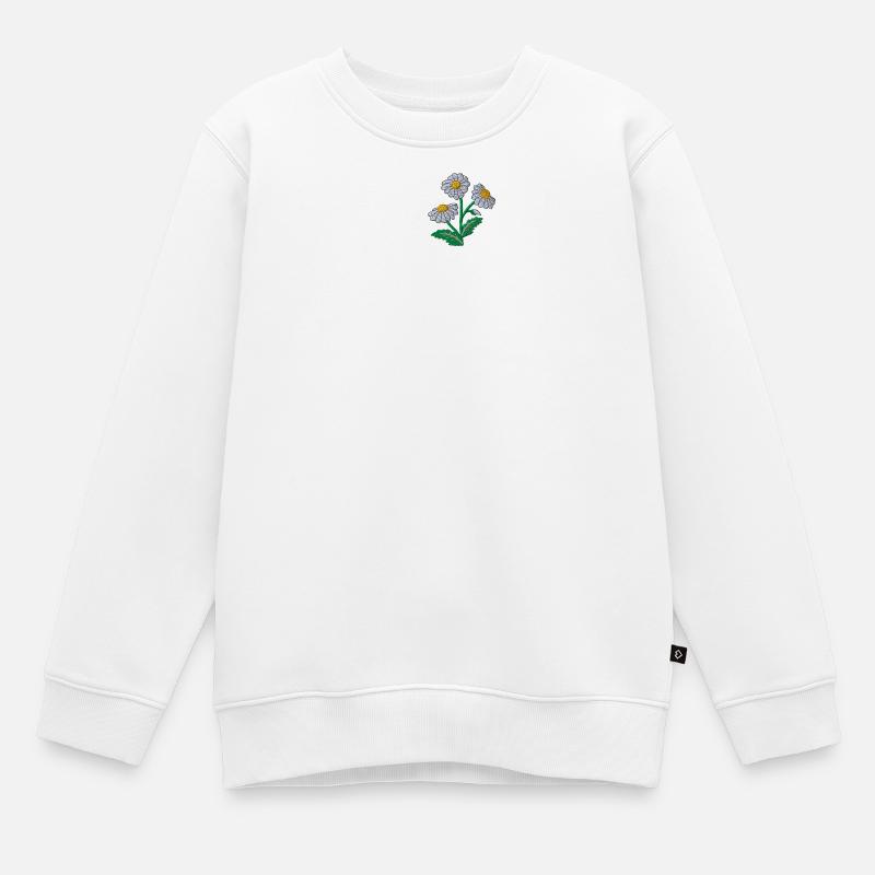 Gänseblümchen - Kinder Premium Organic Sweatshirt - Weiß