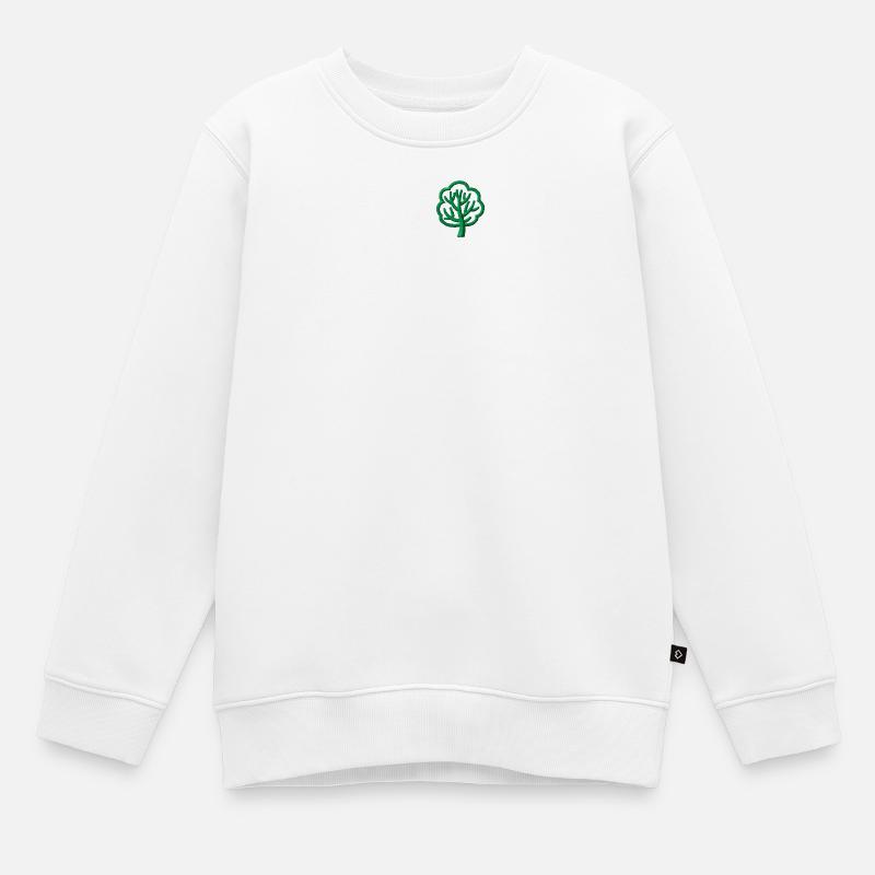 Tree embroidered - Kids Premium Organic Sweatshirt - white