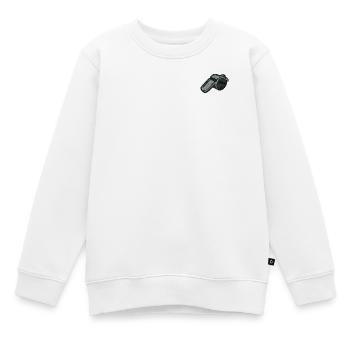 Pipe brodée - Sweat Premium enfant bio - blanc - Devant - AI Model Kid Male (0cm)