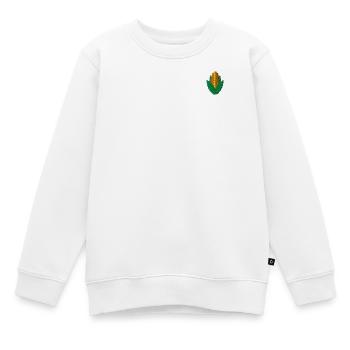 Mais bestickt - Kinder Premium Organic Sweatshirt - Weiß - Vorne - AI Model Kid Male (0cm)