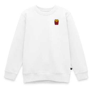 Pommes bestickt - Kinder Premium Organic Sweatshirt - Weiß - Vorne - AI Model Kid Male (0cm)