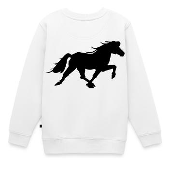 Islandpferd Rennpass Reitsport Pferde - Kinder Premium Organic Sweatshirt - Weiß - Hinten - AI Model Kid Male (0cm)
