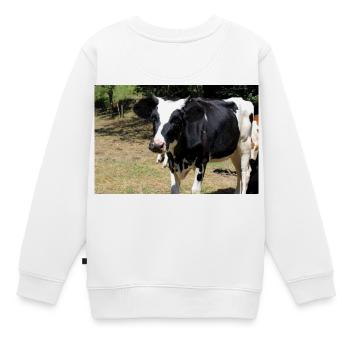 Affiche de vache - Sweat Premium enfant bio - blanc - Dos - AI Model Kid Male (0cm)