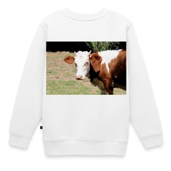 Affiche de vache - Sweat Premium enfant bio - blanc - Dos - AI Model Kid Male (0cm)