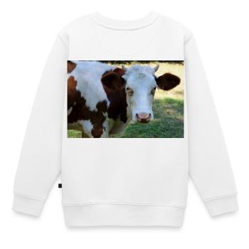 Affiche de vache - Sweat Premium enfant bio - blanc - Dos - AI Model Kid Male (0cm)