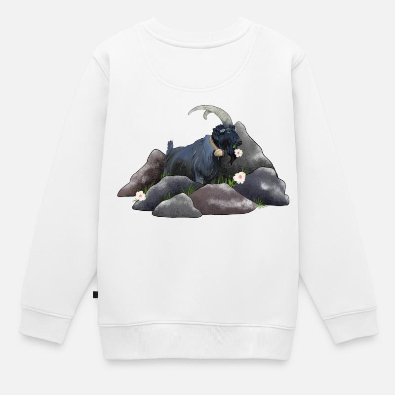 Steinbock - Kinder Premium Organic Sweatshirt - Weiß
