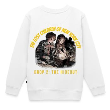 Die verlorenen Kinder von New York City Das Versteck - Kinder Premium Organic Sweatshirt - Weiß - Hinten - AI Model Kid Male (0cm)