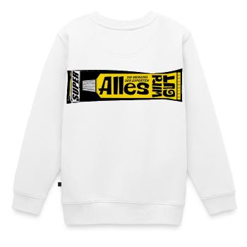 Alles wird gut Experten Kleber retro Psychologie  - Kinder Premium Organic Sweatshirt - Weiß - Hinten - AI Model Kid Male (0cm)